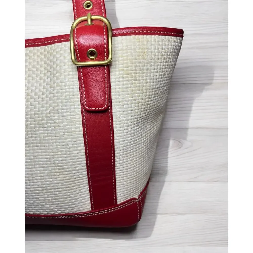 Vintage Coach 8909 Woven Straw Tote